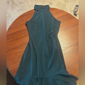 Chic One-Shoulder Teal Dress